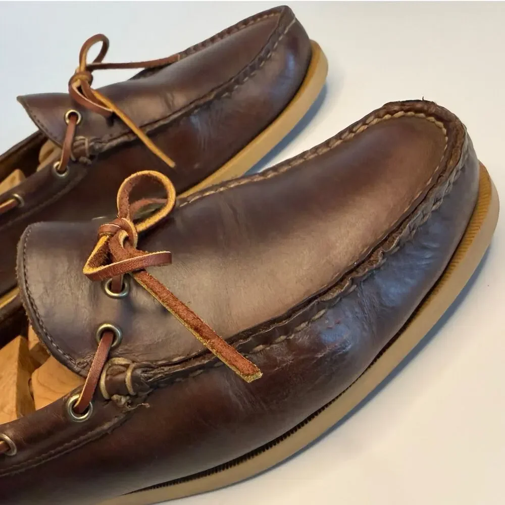 VGUC Rancourt & Co. Gilman Camp Moc Heritage Brown Made in Maine USA 12 Wide EE